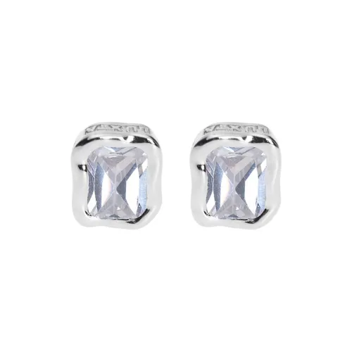 LUXTA Silver Square Gemstone Stud Earrings Unisex LUXTA Серебряный Квадратный Драгоценный камень Серьги-гвоздики Унисекс