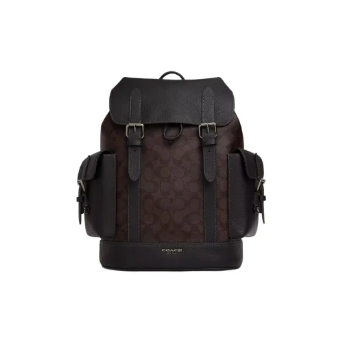 COACH Hudson Холст и Кожа Рюкзак Большой Мужской Mahogany Черный