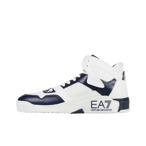 EMPORIO ARMANI EA7 Скейтборд Кроссовки Высокие Черные Белые Мужские