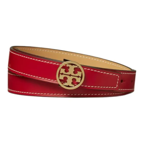 TORY BURCH Двойной Сided Дизайн Кожаные ремни Женские Красный Ширина 2,5CM