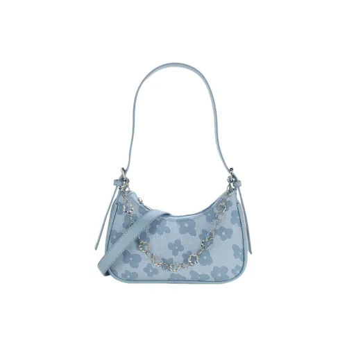 Boniu Холщовая сумка через плечо подмышечная сумка женская светло-синий черный белый