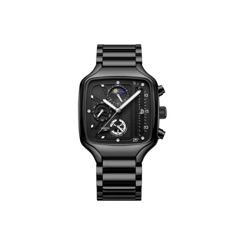 NIBOSI 1985 Кварцевый механизм стальной ремешок мужские часы черный циферблат модель Ni2573