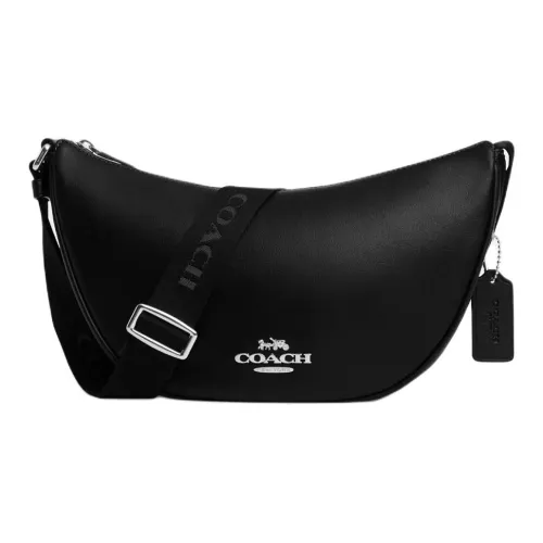 COACH Телячья кожа Сумка через плечо Сумка на плечо Большая Женская Черная