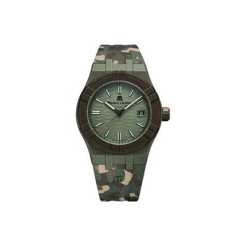 Maurice Lacroix Кварцевый механизм Унисекс Часы 40MM Зеленый циферблат Резиновый ремешок AI2008 D33DZ 000 0