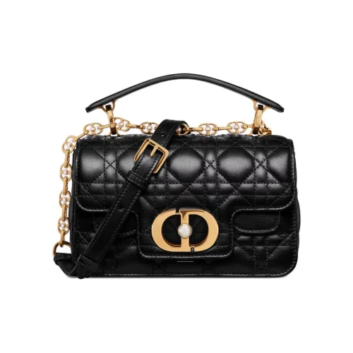 DIOR Wicker Узор Коровья кожа Сумка через плечо Сумка Мини Женская Черная