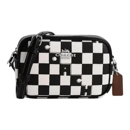 COACH Jamie Холст с кожей Camera Сумка Сумка через плечо Мини Женская Черная