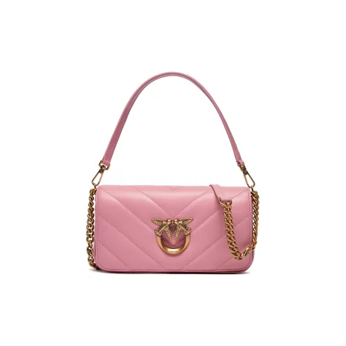 PINKO Click series Натуральная кожа с Full GRAIN LEATHER Портативная сумка через плечо сумка на плечо Женская Розовая