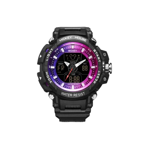 Disney Mickey Series Электронные + кварцевые часы Мужские часы Черный циферблат