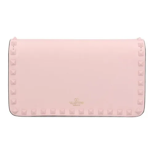 Valentino Rockstud Телячья кожа Кошелек Сумка через плечо Сумка на плечо Женская Розовая
