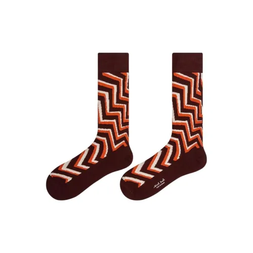 Paul Smith Темно-фиолетовые и красные мужские носки MID до икры