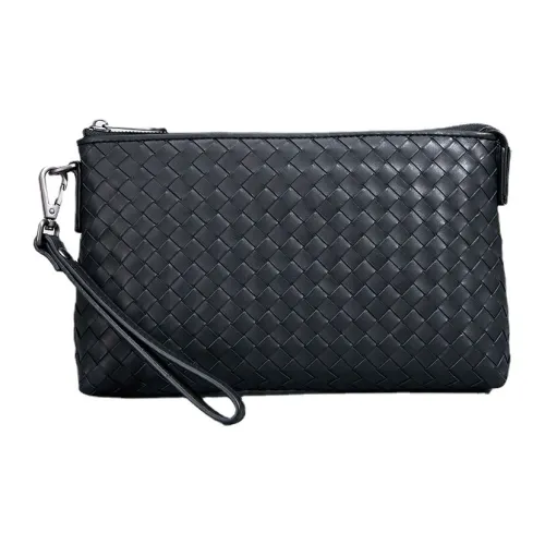 CMLZIUA Клатч из крупнозернистой текстуры коровьей кожи унисекс черный