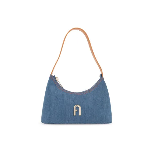 Furla Diamante Кожа с Деним Сумка через плечо Женская Синяя
