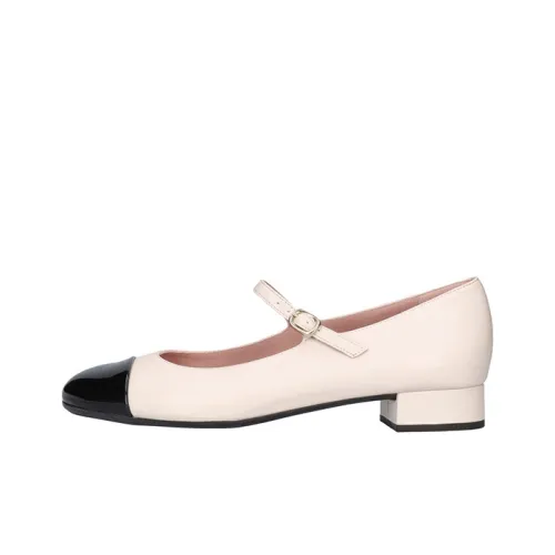 PrettyBallerinas Грубый каблук Мэри Джейн Туфли 2,5 см Женские Экрю