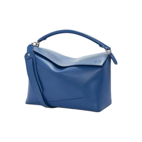 LOEWE Пазл Блестящий Корова Кожа Сумка через плечо Сумка Мужская Глубокое море Синий