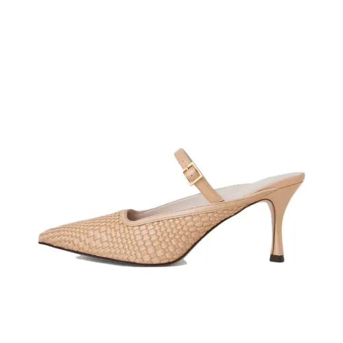 CHARLES KEITH Композитная подошва Домашние тапочки 7,7 см Женские CAMEL Лаймово-зеленый Желтый