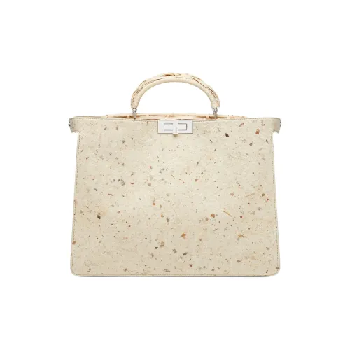 FENDI Peekaboo ISeeU Wicker Ivy Bag Medium Men's White