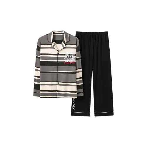 CHUDUAN Пижамный комплект мужской черный белый