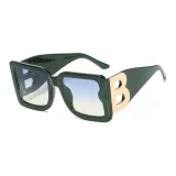 Прозрачная зеленая оправа с градиентными синими и желтыми линзами