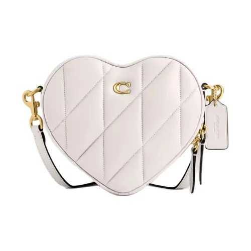 COACH Сердце Кожа Наппа Сердце Формированная Сумка Сумка через плечо Маленькая Женская Белая