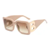 Бежевая оправа с градиентными линзами чайного коричневого цвета