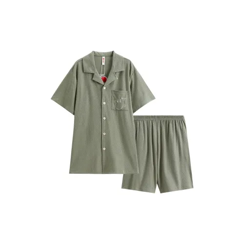 FENTENG Пижамный комплект мужской темно-армейский зеленый