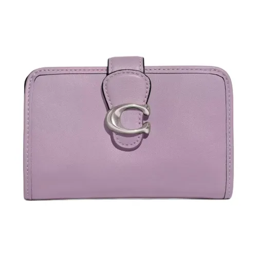 COACH Tabby Кожа Монетница Кошелек Средний Женский Фиолетовый