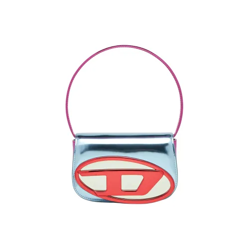 DIESEL Телячья кожа Сумка на плечо Женская серебряная и красная