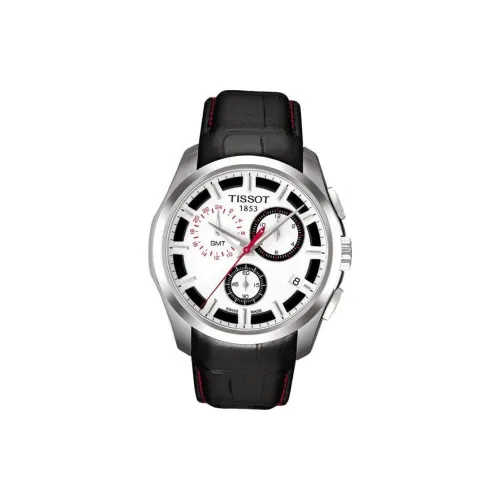 TISSOT T TREND Collection Кварцевый механизм Мужские часы Часы 41 мм Белый циферблат Корпус из нержавеющей стали Ремешок из коровьей кожи