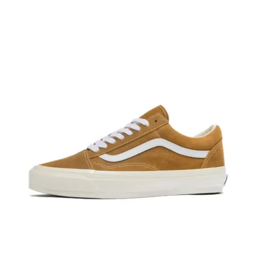 VANS Old Skool 36 Амортизация Низкие Кроссовки для Скейтбординга Унисекс Коричневый Белый