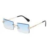 Золотая рамка с градиентными синими линзами