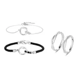 Сердце Двойное Кольцо Комплект [Браслет + Кольцо]