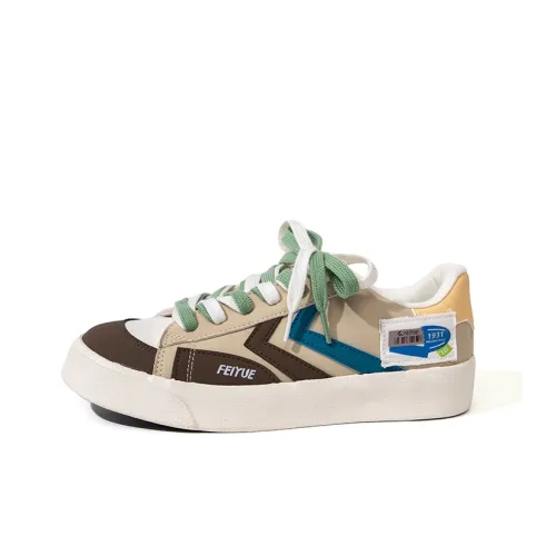 Feiyue Скейтборд Кроссовки Низкие Топ Хаки/Коричневый/Синий Женские