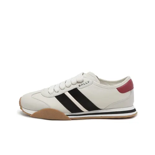 BALLY Низкий топ Повседневная обувь Женская Светло-серый Темно-красный Ласточкин хвост