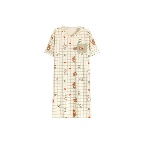 The Story Of The Flower Season Домашняя одежда Ночная сорочка Женская Светло-зеленая