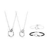 Сердце Двойное Кольцо Комплект [Ожерелье + Браслет]