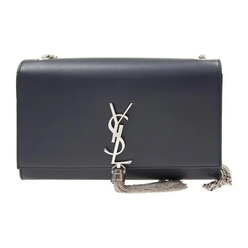 SAINT LAURENT Kate Коровья кожа Сумка с цепочкой Бахрома Сумка Сумка через плечо Сумка на плечо Женская Темно-синий