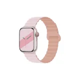 Яблоко, силиконовый ремешок, розово-серый