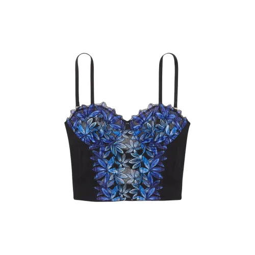 VICTORIA'S SECRET Корректирующее белье Женское Черное Синий Цветочный