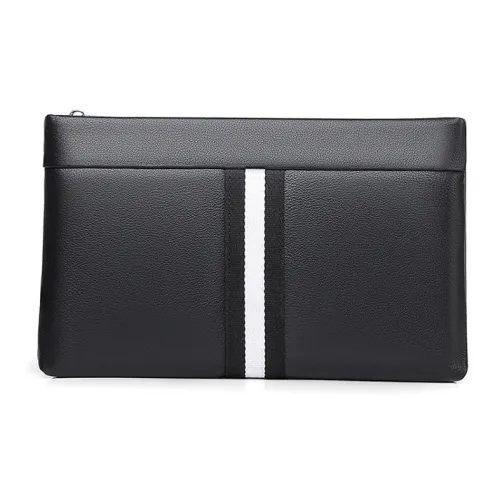 DOSRFINI Клатч из лощеной коровьей кожи стандартный мужской черный