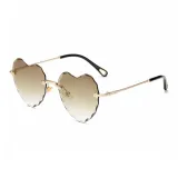 Золотая оправа с градиентными линзами чайного коричневого цвета