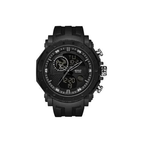 Rlychee Спортивный Модный Водонепроницаемый Мужские Часы Электронный Механизм Резиновый Ремешок Часы Мужские Черный Циферблат