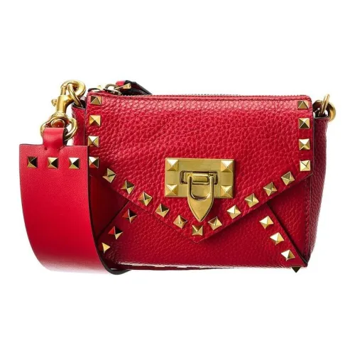 Valentino Rockstud GRAIN LEATHER Сумка через плечо Мини Женская Красная
