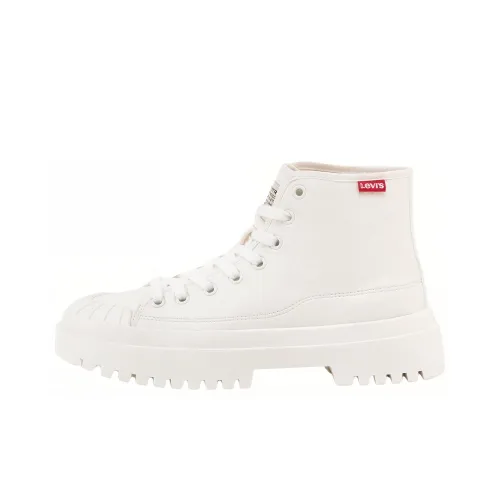 Levi's Легкий визуально увеличивает рост Высокий Топ Повседневная обувь Женская Белая