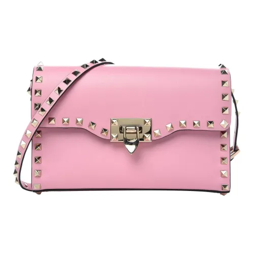 Valentino Rockstud Кожа Сумка через плечо Сумка на плечо Женская Розовая
