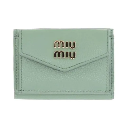 MIU MIU Кожа Кошелек Маленький Женский Зеленый