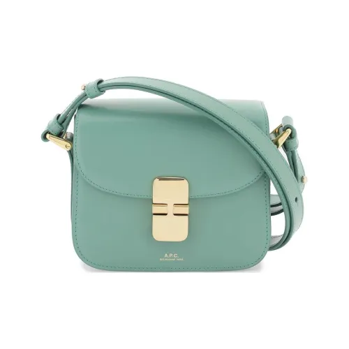 A.P.C Grace Коровья кожа Сумка через плечо Сумка на плечо Женская Светло-зеленая