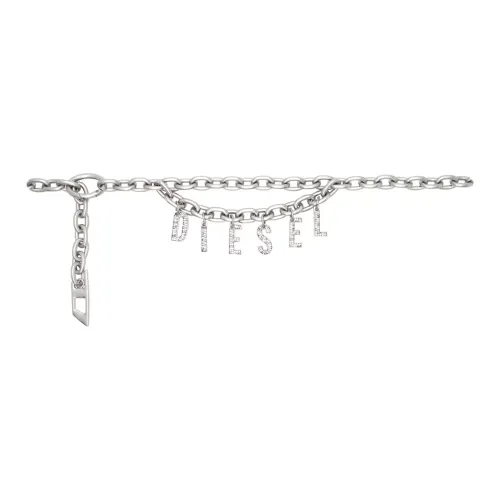 DIESEL Letter Logo Цепи для талии Женские Серебряные Ширина 1,5CM