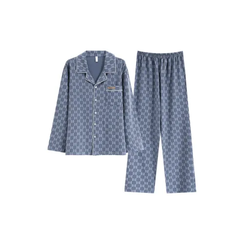 Mulong Family Пижамный комплект Мужской Синий
