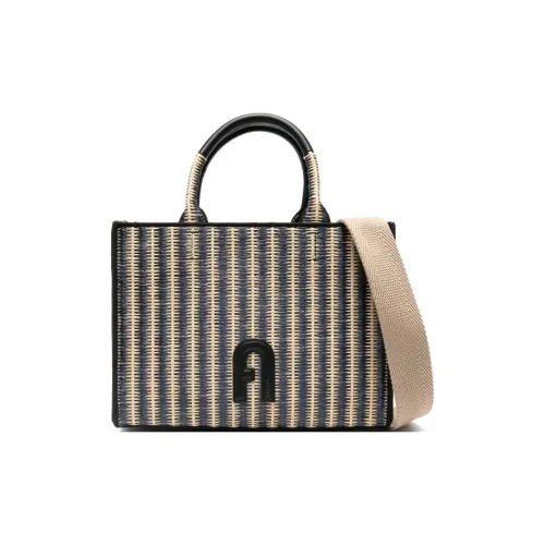 Furla Opportunity Полиэтилен Сумка-тоут Сумка для покупок Сумка через плечо Сумка Маленькая Женская Черная и Бежевая