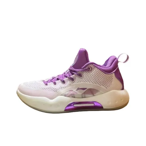 Подкладка YuShuai 14 Амортизаторы Slip-resistant и устойчивые к истиранию Низкий топ Баскетбольные кроссовки Мужские Белый Фиолетовый